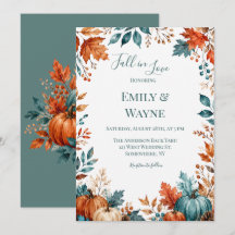 Elegant Rust and Teal Pumpkin Wedding