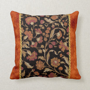 Elegant Rust Coloured Floral Pattern Cushion
