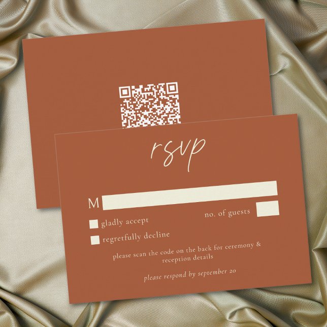 Elegant Rust Terracotta Minimalist Wedding RSVP Card (Elegant Rust Terracotta Minimalist Wedding RSVP Card)