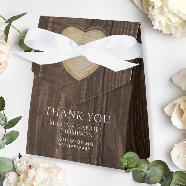 Elegant Rustic 50th Wedding Anniversary Favour Box (Creator Uploaded)