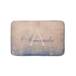 Elegant rustic Abstract name monogram Bath Mat