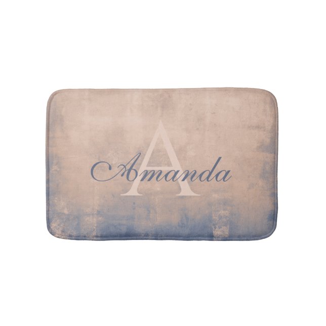 Elegant rustic Abstract name monogram Bath Mat (Front)