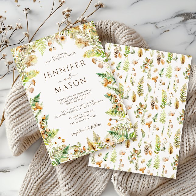 Elegant Rustic Autumn Forest Fall Wedding Invitation (Creator Uploaded)