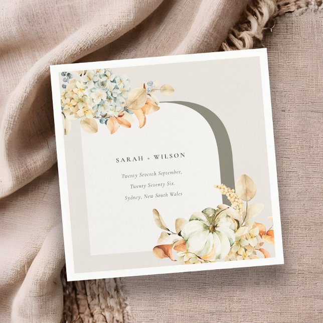 Elegant Rustic Autumn Pumpkin Arch Floral Wedding Napkin (Creator Uploaded)