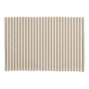 Elegant Rustic Beige Brown French Stripe Pillowcase