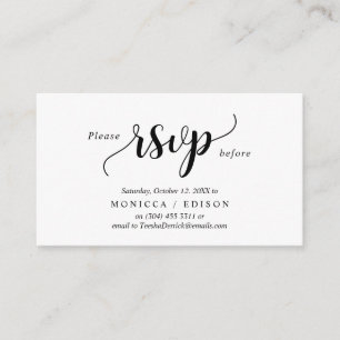 Elegant Rustic Black, Party RSVP, respond Enclosure Card