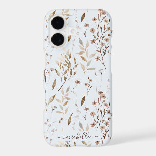 Elegant Rustic Boho Brown Floral Botanical