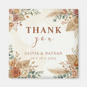 Elegant Rustic Boho Floral Wedding Favour Magnet