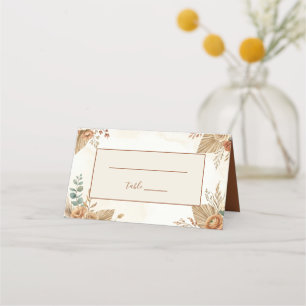 Elegant Rustic Boho Floral Wedding Place Card