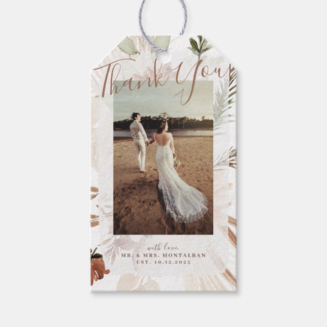 Elegant Rustic Boho Pampas Gift Tag (Front)