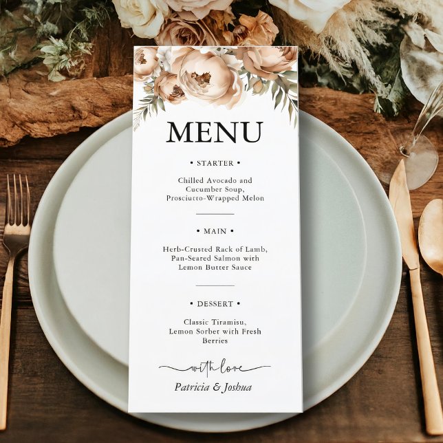 Elegant Rustic Boho Wedding Menu (Creator Uploaded)