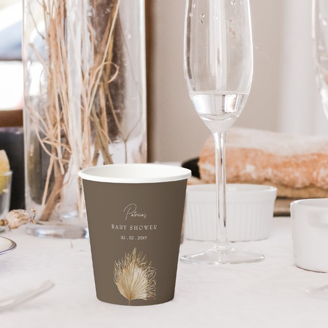 Elegant Rustic Botanical Boho Baby Shower Paper Cups (Boho Baby Shower Paper Cup)