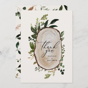 Elegant Rustic Botanical Greenery Thank You chic