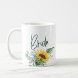 Elegant Rustic Bride Sunflower Eucalyptus Wedding Coffee Mug<br><div class="desc">Every bridal party needs coffee! Treat your tribe to this elegant,  rustic sunflower mug and make them feel extra special.


artwork/graphics by ReachDreams.etsy.com</div>