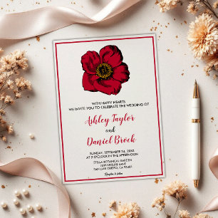 Elegant Rustic Burgundy Romantic Floral Wedding Acrylic Invitations