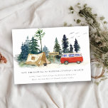 Elegant Rustic Camping Watercolor Pine Forest Save The Date<br><div class="desc">Elegant Camping Watercolor Pine Forest Theme Collection.- it's an elegant script watercolor Illustration of forest pine trees with camper van, tent and camping sign, perfect for your camp side wedding & parties. It’s very easy to customise, with your personal details. If you need any other matching product or customisation, kindly...</div>