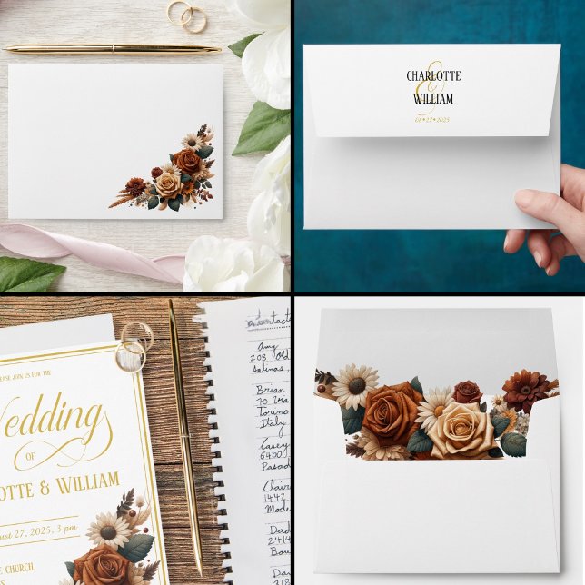 Elegant Rustic Chic Floral Wedding Envelope (Creator Uploaded)