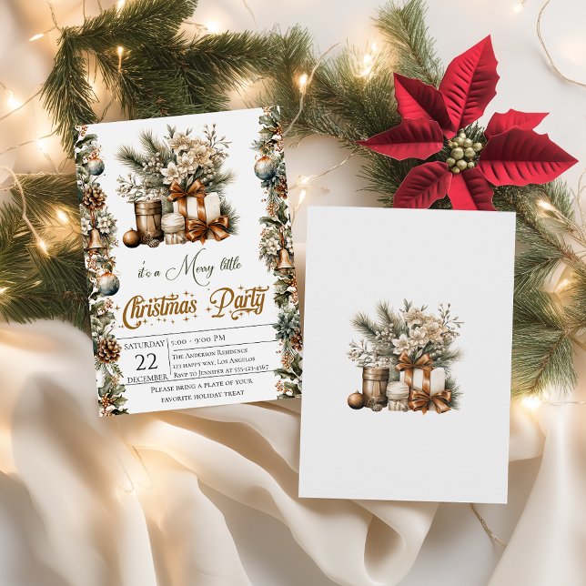 Elegant Rustic Christmas Party Invitation (Creator Uploaded)