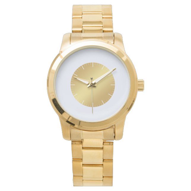 Elegant Rustic  Classic Gold Teal Men's Watch (Front)