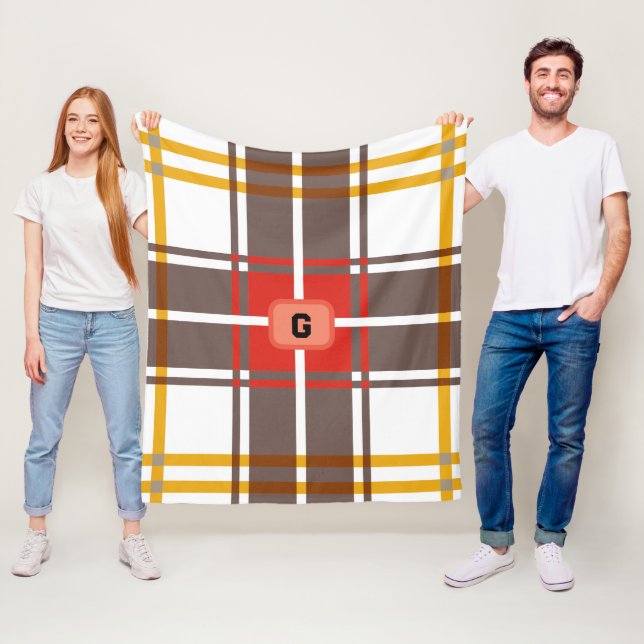 Elegant Rustic Colourful  Plaid  Fleece Blanket (In Situ)