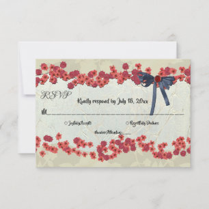 Elegant Rustic Country Boho Summer Floral Wedding RSVP Card