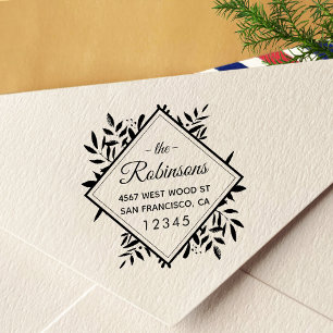 Elegant Rustic Diamond Return Address Self-inking Stamp
