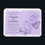 Elegant rustic dusty blue roses floral wedding magnet<br><div class="desc">Elegant rustic wedding magnet with dusty blue roses,  perfect for a romantic wedding. Personalise it with your text,  font or background.</div>