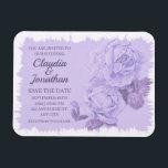 Elegant rustic dusty blue roses floral wedding magnet<br><div class="desc">Elegant rustic wedding magnet with dusty blue roses,  perfect for a romantic wedding. Personalise it with your text,  font or background.</div>