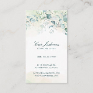 Elegant Rustic Eucalyptus Greenery Business Card