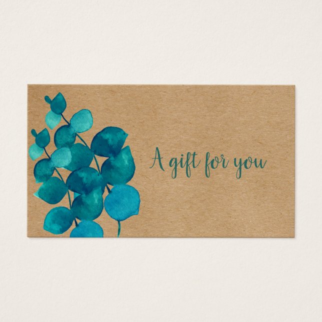 Elegant Rustic Eucalyptus Leaves Gift Certificate (Front)