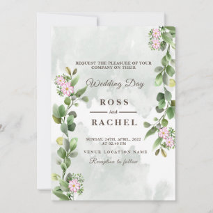 Elegant Rustic Eucalyptus Leaves Greenery Wedding Invitation
