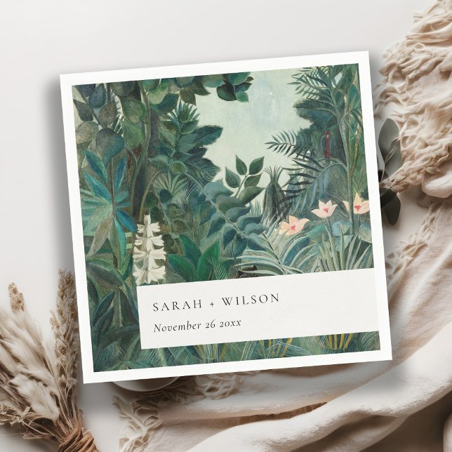 Elegant Rustic Exotic Tropical Rainforest Wedding Napkin (Creator Uploaded)