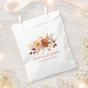 Elegant Rustic Fall Autumn Floral Wedding Favour Bag