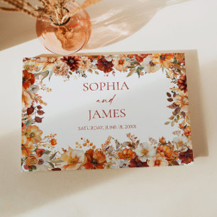 Elegant Rustic Fall Autumn Floral Wedding Guest Book