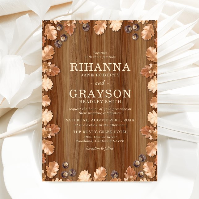 Elegant Rustic Fall Autumn Wedding Invitation (Creator Uploaded)