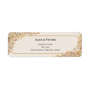 Elegant Rustic Fall Beige Wedding Return Address Label