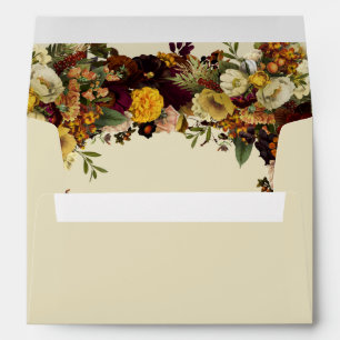 Elegant rustic fall floral personalised wedding envelope