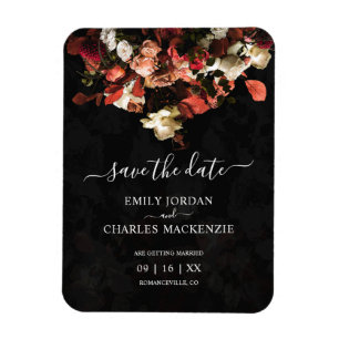 Elegant Rustic Fall Flowers Wedding Save The Date Magnet