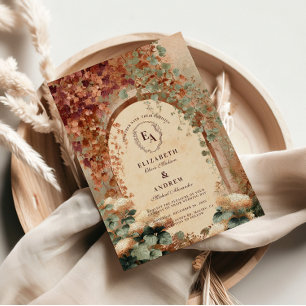 Elegant Rustic Fall Wedding Invitation