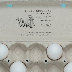 Elegant Rustic Family Farmhead Vintage Egg Carton  Rubber Stamp