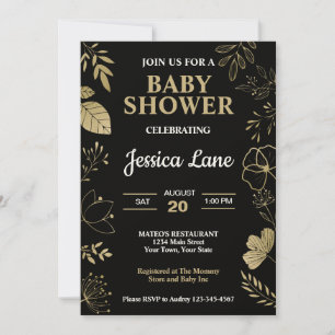 Elegant Rustic Floral Baby Shower Invitation
