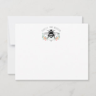 Elegant Rustic Floral Bee Note Card