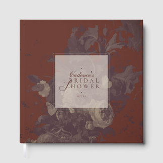 Elegant Rustic Floral Bridal Shower Terracotta Guest Book