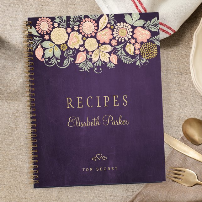 Elegant rustic floral cookbook recipes journal (Creator Uploaded)