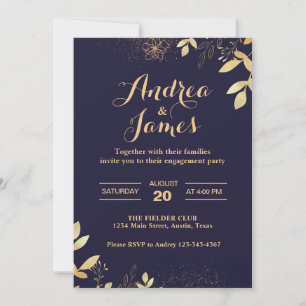 Elegant Rustic Floral Engagement Party Invitation
