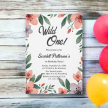 Elegant Rustic Floral Garden Summer 1st Birthday