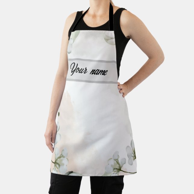 Elegant rustic floral kitchen apron (Insitu)