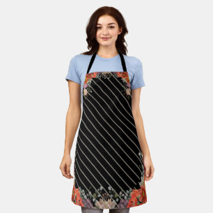 Elegant rustic floral kitchen apron