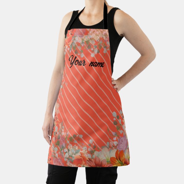 Elegant rustic floral kitchen apron (Insitu)