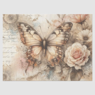 Elegant Rustic Floral & Lace Vintage Decoupage Tissue Paper